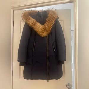 Women's Mackage Navy Parka with Fur Trim - (Like New!!!!)